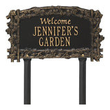 Whitehall Ivy Trellis Garden Welcome Lawn Personalized Plaque - Black/Gold