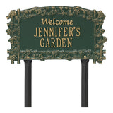 Whitehall Ivy Trellis Garden Welcome Lawn Personalized Plaque - Green/Gold