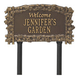 Whitehall Ivy Trellis Garden Welcome Lawn Personalized Plaque - Bronze/Gold