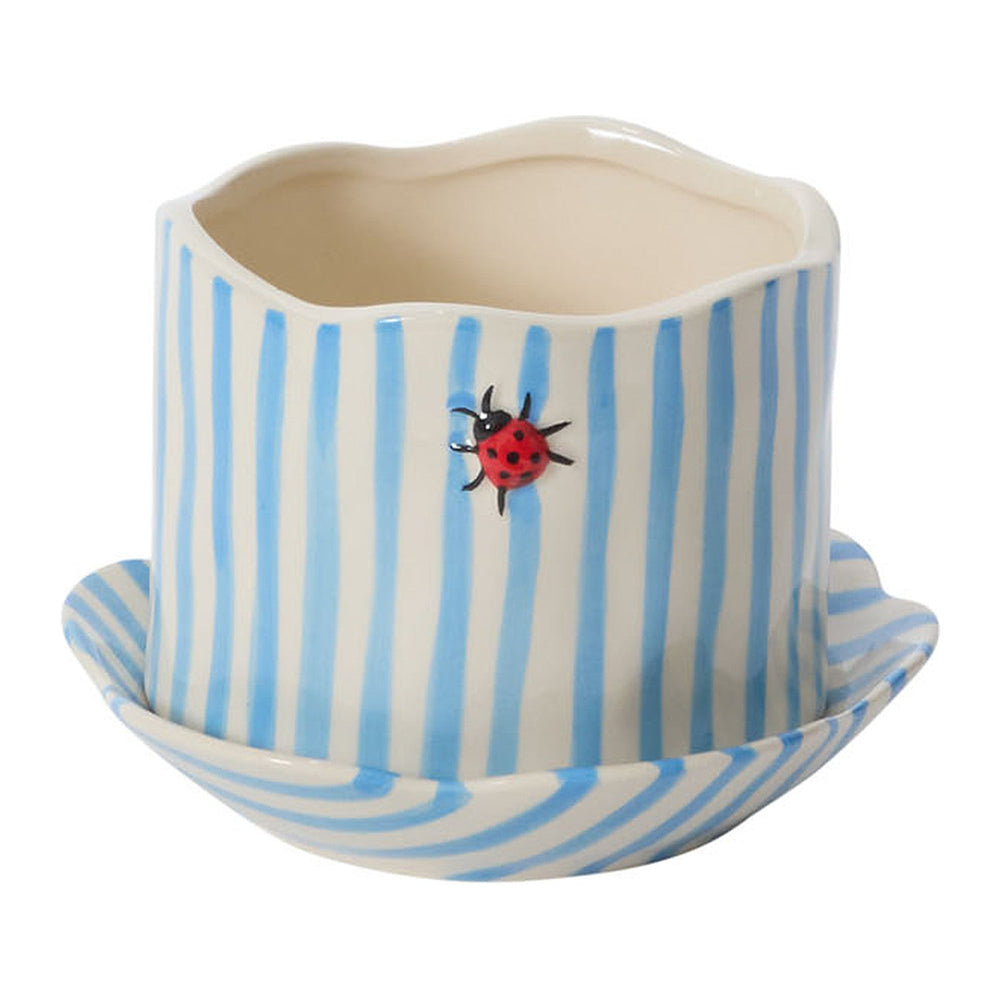 Ladybug with Saucer Pot By Accent Decor