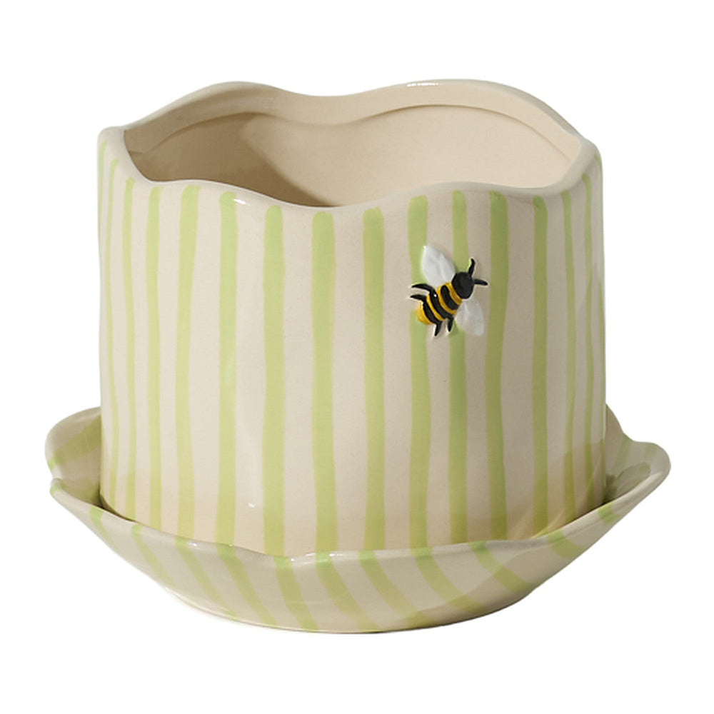 Bumble Bee with Saucer Pot By Accent Decor