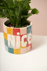 Naughty or Nice Ceramic Pot By Accent Decor