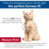 Adjustable Cat Wrap Harness with 6' Leash sizing guide