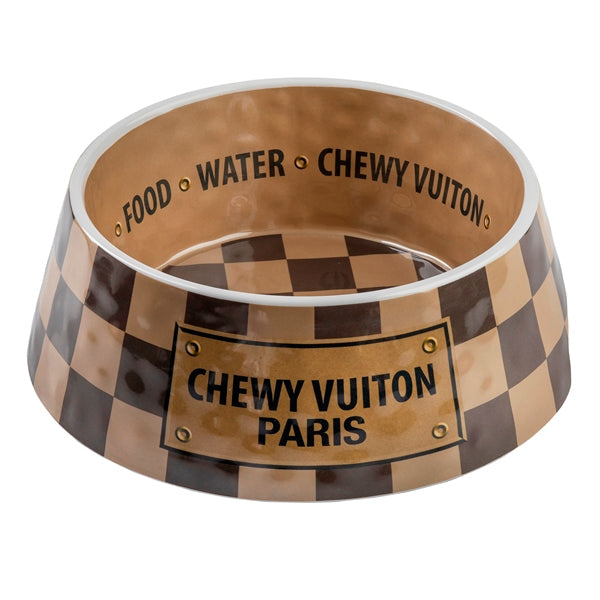 Haute Diggity Dog Haute Diggity Dog Checker Chewy Vuiton Bowls (Set of 2 Bowls)