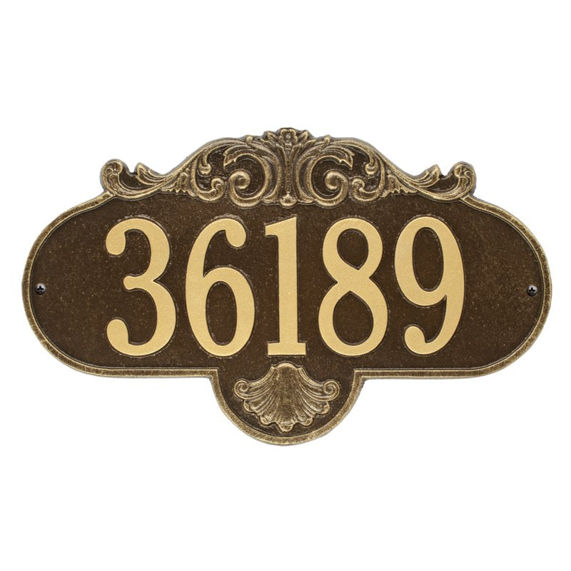 Whitehall Rochelle Grande Wall 1-Line Personalized Address Plaque - Antique Brass