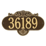 Whitehall Rochelle Grande Wall 1-Line Personalized Address Plaque - Antique Brass