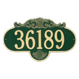 Whitehall Rochelle Grande Wall 1-Line Personalized Address Plaque - Green/Gold