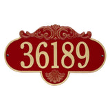 Whitehall Rochelle Grande Wall 1-Line Personalized Address Plaque - Red/Gold