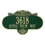 Whitehall Rochelle Grande Wall 2-Line Personalized Address Plaque - Green/Gold