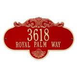 Whitehall Rochelle Grande Wall 2-Line Personalized Address Plaque - Red/Gold
