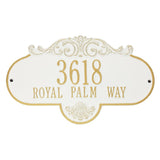 Whitehall Rochelle Grande Wall 2-Line Personalized Address Plaque - White/Gold