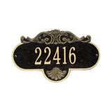 Whitehall Rochelle Standard Wall 1-Line Personalized Address Plaque - Black/Gold