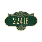 Whitehall Rochelle Standard Wall 1-Line Personalized Address Plaque - Green/Gold