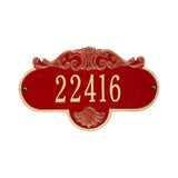 Whitehall Rochelle Standard Wall 1-Line Personalized Address Plaque - Red/Gold