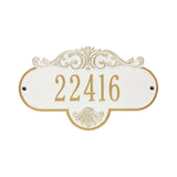 Whitehall Rochelle Standard Wall 1-Line Personalized Address Plaque - White/Gold