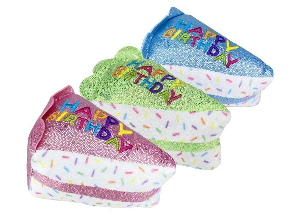 Multipet Birthday Cake Slice Cat Toy - 3"