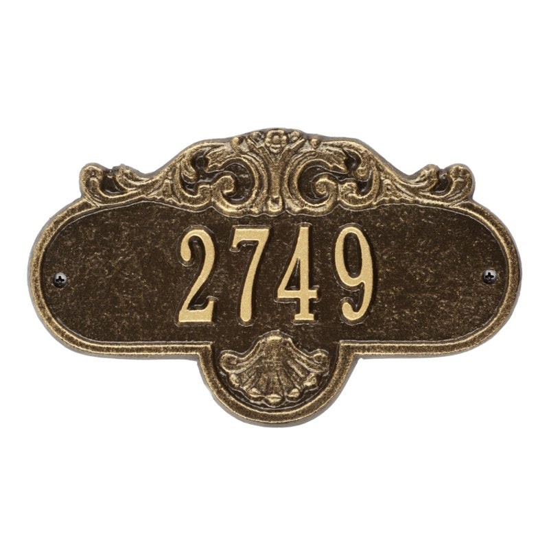 Whitehall Rochelle Petite Wall 1-Line Personalized Address Plaque - Antique Brass