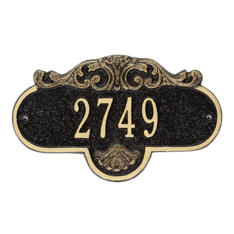 Whitehall Rochelle Petite Wall 1-Line Personalized Address Plaque - Black/Gold