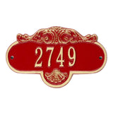 Whitehall Rochelle Petite Wall 1-Line Personalized Address Plaque - Red/Gold