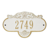 Whitehall Rochelle Petite Wall 1-Line Personalized Address Plaque - White/Gold