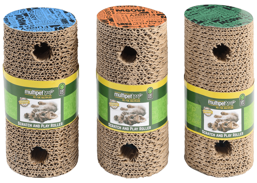 Multipet Cat Scratch Roller Cat Toy - 7.5"