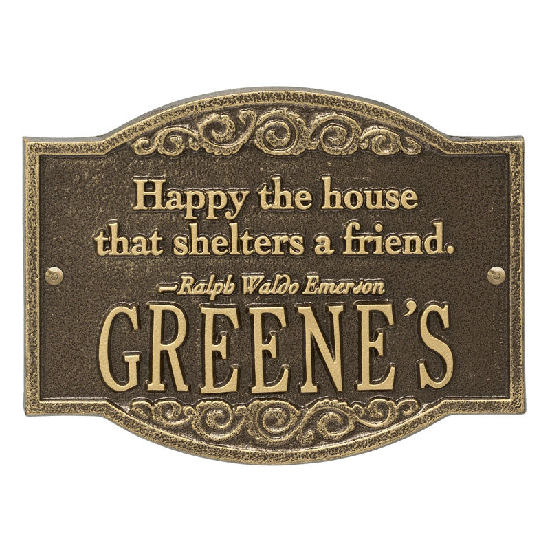 Whitehall Emerson Quote Personalized Plaque - Antique Brass
