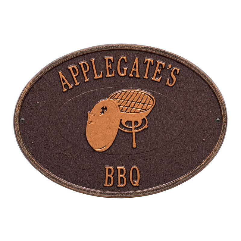 Whitehall Charcoal Grill Personalized Plaque - Antique Copper
