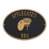 Whitehall Charcoal Grill Personalized Plaque - Black/Gold