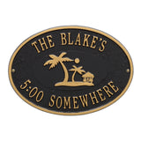 Whitehall Island Time Palm Personalized Plaque - Black/Gold