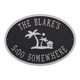 Whitehall Island Time Palm Personalized Plaque - Black/Silver