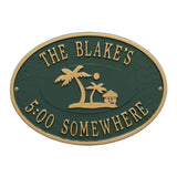 Whitehall Island Time Palm Personalized Plaque - Green/Gold