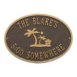 Whitehall Island Time Palm Personalized Plaque - Bronze/Gold