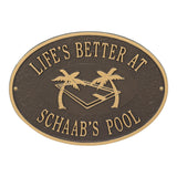 Whitehall Swimming Pool Party Personalized Plaque - Bronze/Gold
