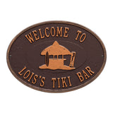 Whitehall Tiki Hut Personalized Plaque - Antique Copper