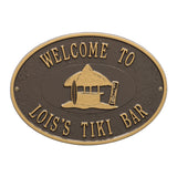 Whitehall Tiki Hut Personalized Plaque - Bronze/Gold