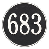 Whitehall Round 15" Diameter Wall 1-Line Personalized Address Plaque - Black/White