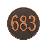 Whitehall Round 15" Diameter Wall 1-Line Personalized Address Plaque - Oil-Rubbed Bronze