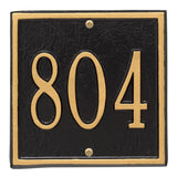 Whitehall Square Petite Wall 1-Line Personalized Address Plaque - Black/Gold