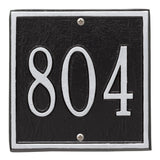 Whitehall Square Petite Wall 1-Line Personalized Address Plaque - Black/Silver