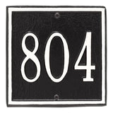 Whitehall Square Petite Wall 1-Line Personalized Address Plaque - Black/White