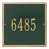 Whitehall Square Standard Wall 1-Line Personalized Address Plaque - Green/Gold