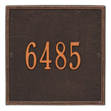 Whitehall Square Standard Wall 1-Line Personalized Address Plaque - Oil-Rubbed Bronze