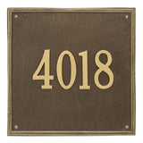 Whitehall Square Estate Wall 1-Line Personalized Address Plaque - Antique Brass
