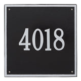 Whitehall Square Estate Wall 1-Line Personalized Address Plaque - Black/Silver