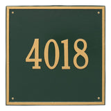 Whitehall Square Estate Wall 1-Line Personalized Address Plaque - Green/Gold