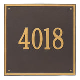Whitehall Square Estate Wall 1-Line Personalized Address Plaque - Bronze/Gold