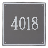 Whitehall Square Estate Wall 1-Line Personalized Address Plaque - Pewter/Silver