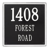 Whitehall Square Estate Wall 3-Line Personalized Address Plaque - Black/White