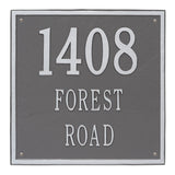 Whitehall Square Estate Wall 3-Line Personalized Address Plaque - Pewter/Silver