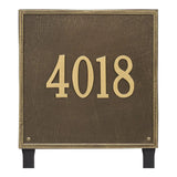 Whitehall Square Estate Lawn 1-Line Personalized Address Plaque - Antique Brass